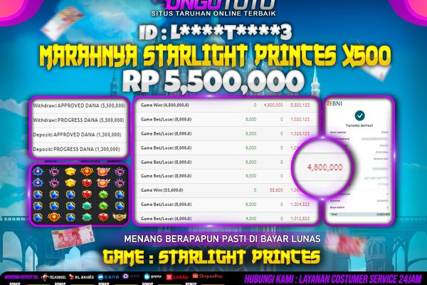 Bukti WD | TriK Gacor Dapatkan Perkalian Besar Starlight Princes