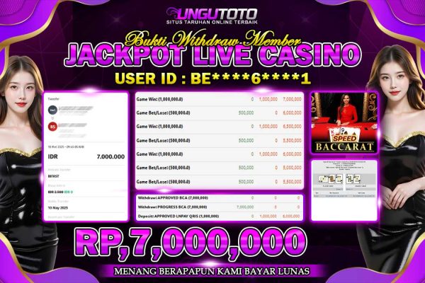 UNGUTOTO | JACKPOT LIVE CASINO DENGAN MUDAH
