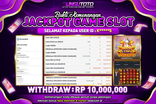 UNGUTOTO | JACKPOT SUPER BERSAMA SITUS ANDALAN !!!