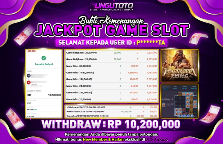 UNGUTOTO | GAME SAJA WD DAN JP SUDAH PASTI