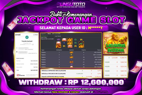 UNGUTOTO| BUKTI PEMENANG PG SOFT LAUGHING BUDDHA UNGUTOTO 17 AGUSTUS 2025 RP. 12,600,000,- LUNAS
