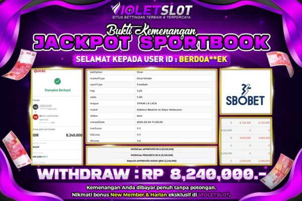 VIOLETSLOT | KEMENANGAN MURNI TANPA POTONGAN BOSKUUUU