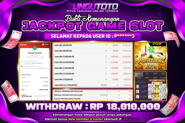 UNGUTOTO | GAME TERGACOR DAN BISA MENGHASILKAN CUAN YANG BESAR, AYO BERMAIN DI GAME MAHJONG WAYS