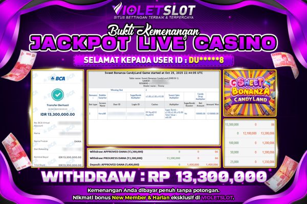 VIOLETSLOT | GAME LIVE CASINO DENGAN KEMENANGAN YANG SANGAT MUDAH DI RAIH