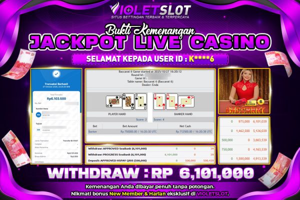 VIOLETSLOT | LIVE CASINO TERGACOR DAPATKAN JACKPOT TERBESARNYA DI GAME BACCARAT