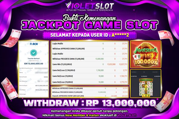VIOLETSLOT |MENANG BESAR BERSAMA GAME MAHJONG WINS 2 100,000X AYO KUNJUNGI DAN MARI BERMAIN