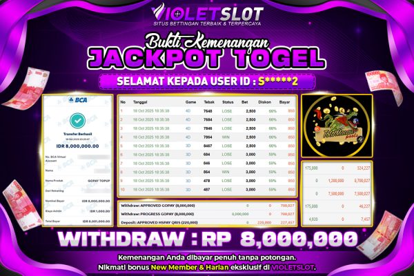 VIOLETSLOT | BUKTI JACKPOT TOGEL – TOTOMACAU