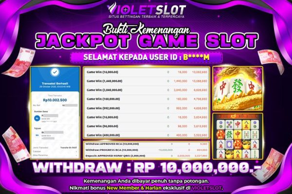 VIOLETSLOT | BUKTI PEMENANG SLOT PGSOFT MAHJONG WAYS TANGGAL 28 OKTOBER 2025 RP. 10,000,000,. LUNAS