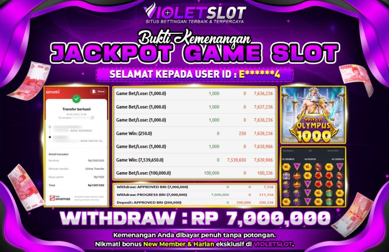 VIOLETSLOT | BUKTI JACKPOT SLOT GATES OF OLYMPUS 1000 | DIBAYAR LUNAS