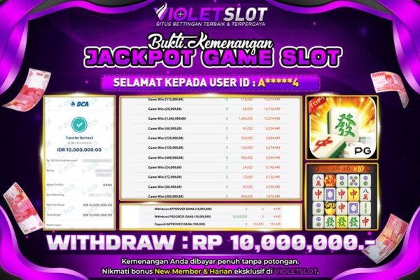 VIOLETSLOT | BUKTI JACKPOT SLOT MAHJONG WAYS