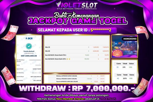 VIOLETSLOT | BUKTI JACKPOT TOGEL | HONGKONG LOTTO