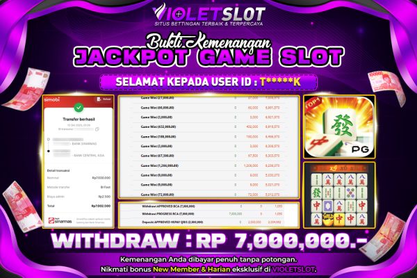 VIOLETSLOT | BUKTI JACKPOT SLOT MAHJONG WAYS | DIBAYAR LUNAS