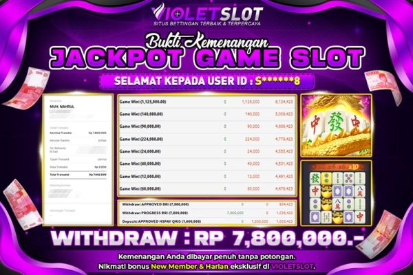 VIOLETSLOT | BUKTI PEMENANG PGSOFT MAHJONG WAYS TANGGAL 02 OKTOBER 2025 RP. 7,800,000,. LUNAS
