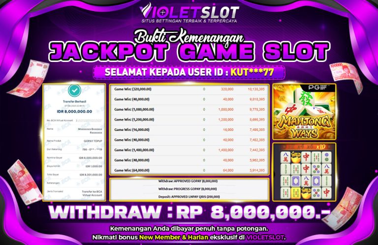 VIOLETSLOT | BUKTI JACKPOT DI BAYAR LUNAS TANGGAL 08 – OKTOBER – 2025